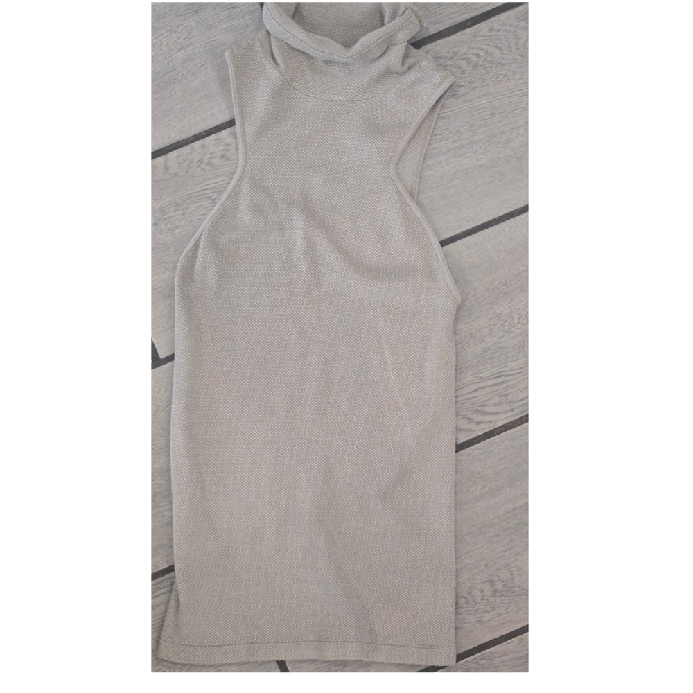 Intimately Free People Sleeveless Turtleneck Textured Knit Top Oatmeal M/L
